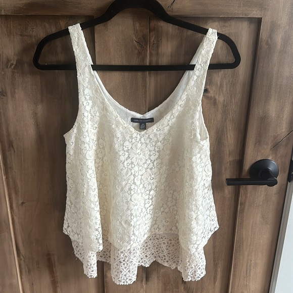 American Eagle 💚 Lace Swing Ivory Tank Top - Picture 2 of 10
